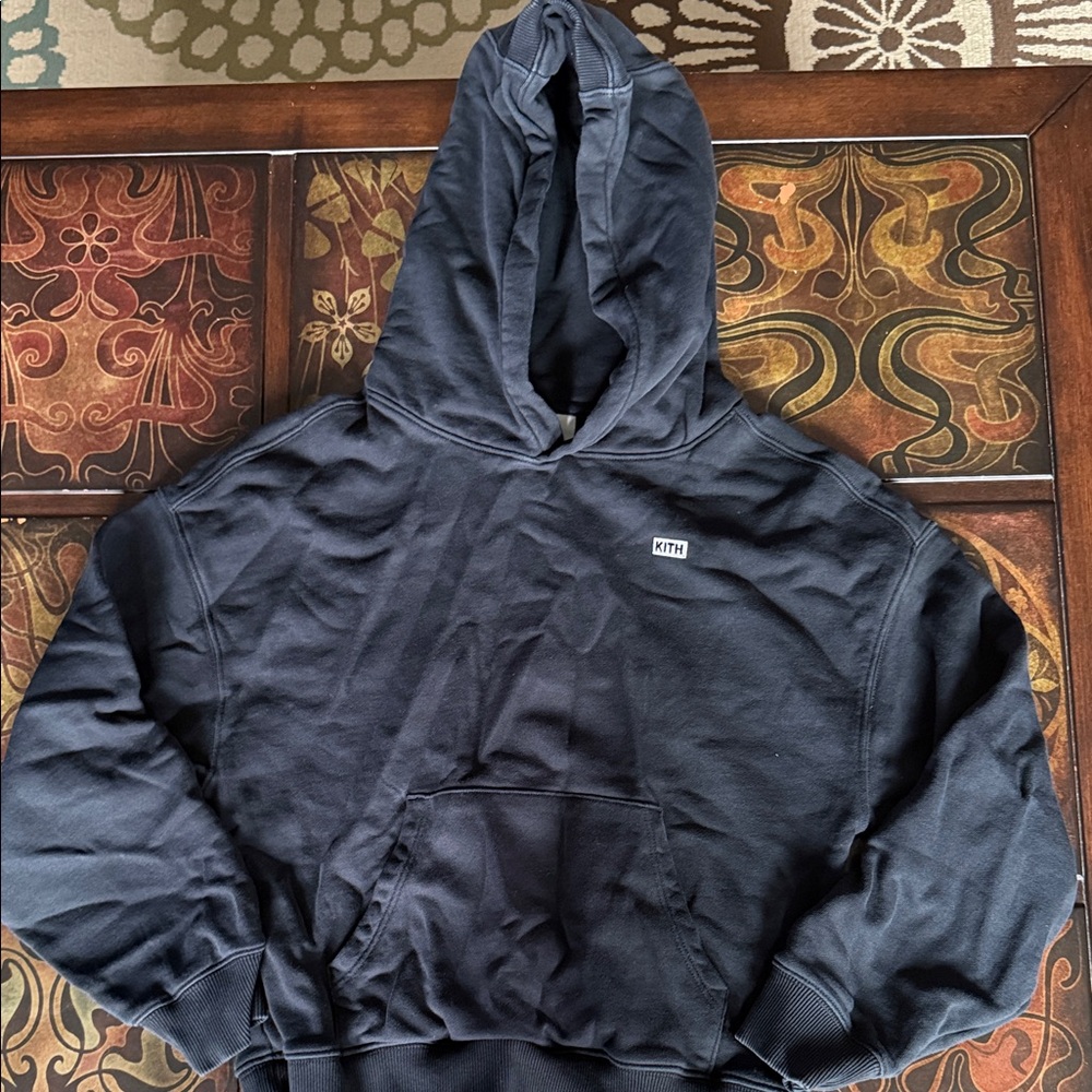 Kith Men's Navy Crewneck Hoodie with Subtle Logo